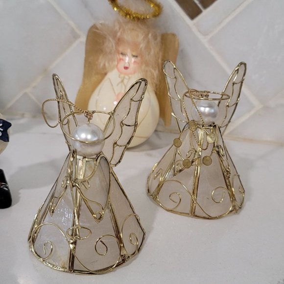 lot of random Christmas ornamemts. angels, snowman picture frame, snowman, ect - Picture 2 of 5